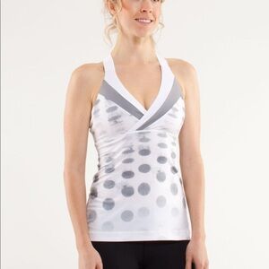LULULEMON Deep Breath Seaside Dot Built In Shelf Bra Gym Workout Tank 8